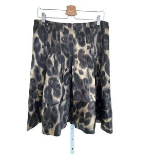 Prada Animal Print Silk Knee Length Skirt